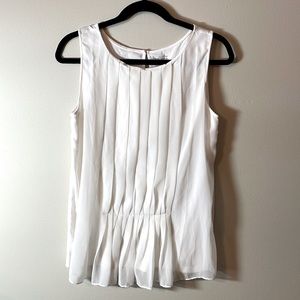 LOFT cream sleeveless top. Size Medium